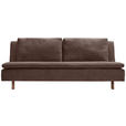 SCHLAFSOFA Flachgewebe Dunkelbraun  - Eichefarben/Dunkelbraun, KONVENTIONELL, Holz/Textil (205/85/98cm) - Carryhome