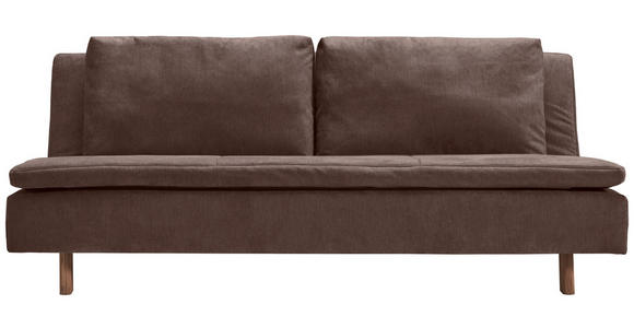 SCHLAFSOFA Flachgewebe Dunkelbraun  - Eichefarben/Dunkelbraun, KONVENTIONELL, Holz/Textil (205/85/98cm) - Carryhome