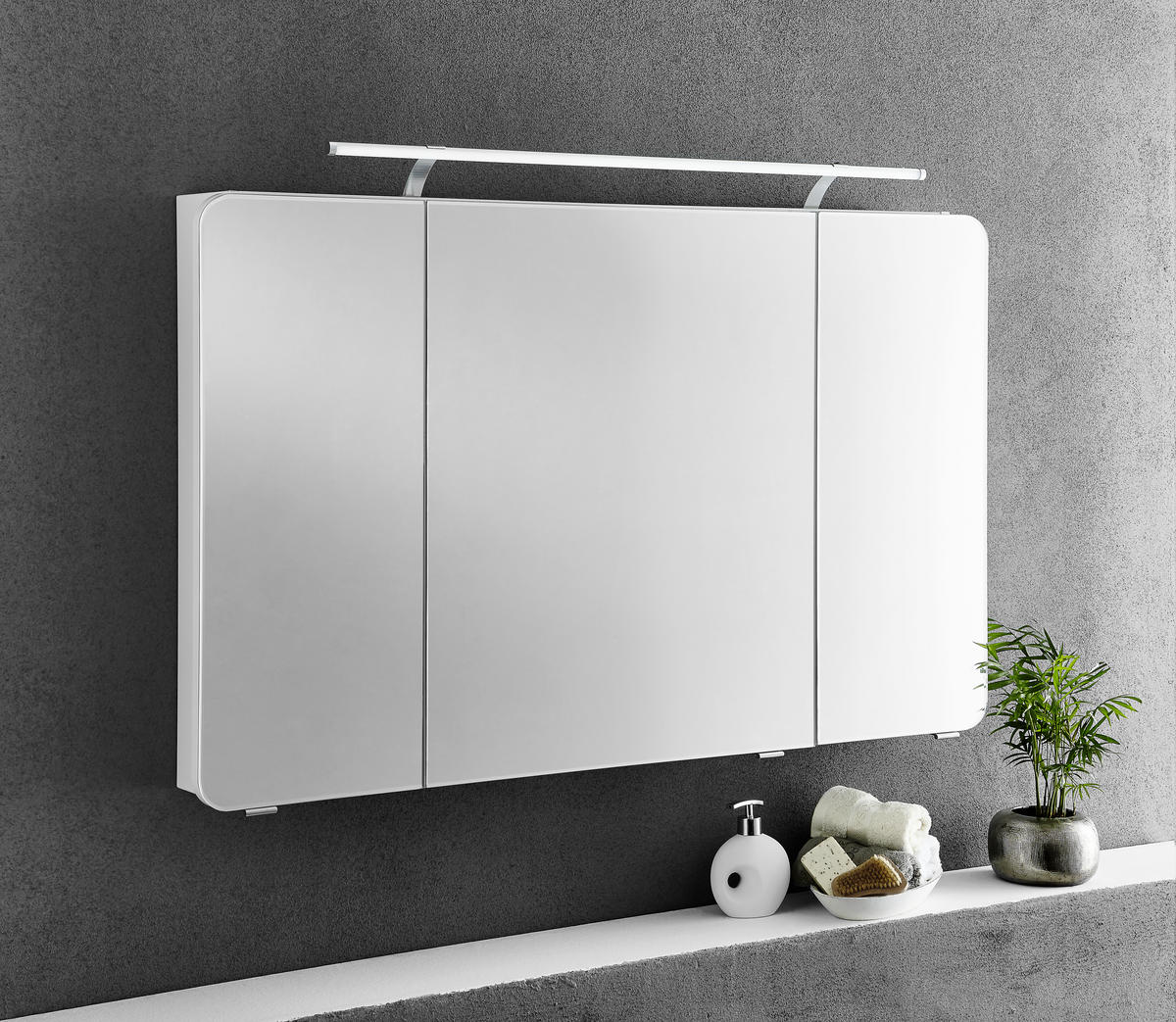 SPIEGELSCHRANK 120/72/17 cm  - Chromfarben/Weiß, Basics, Glas/Holzwerkstoff (120/72/17cm) - Sadena