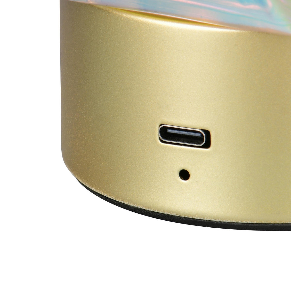 AKKU-TISCHLEUCHTE Stavro 16/17,5 cm   - Goldfarben/Multicolor, LIFESTYLE, Glas/Metall (16/17,5cm)