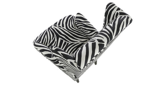 OHRENSESSEL Flachgewebe Schwarz, Weiß - Dunkelbraun/Schwarz, Design, Holz/Textil (72/104/85cm) - Carryhome