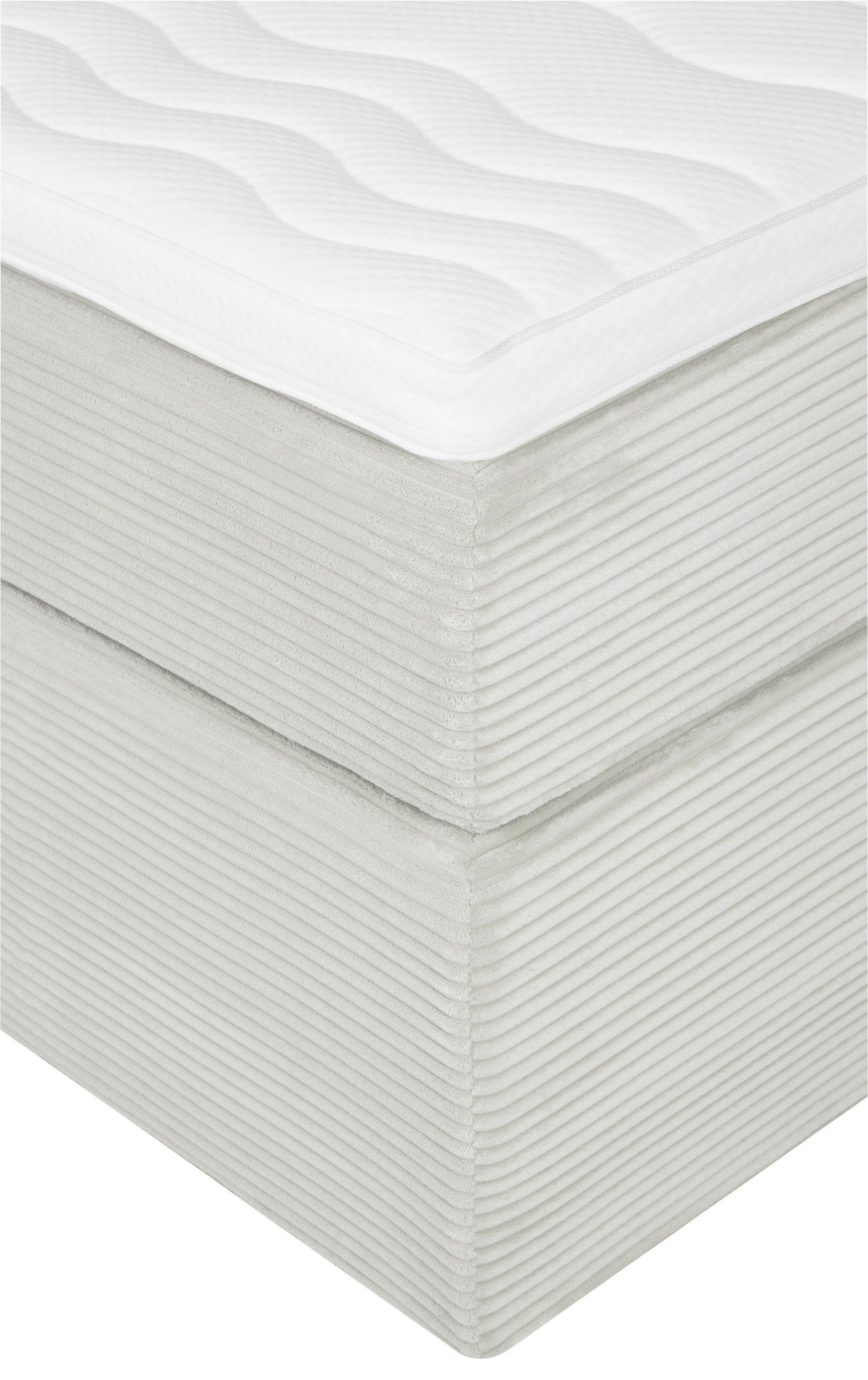 BOXSPRINGBETT 140/200 cm,  in Weiß,  - Schwarz/Weiß, KONVENTIONELL, Holz/Textil (140/200cm) - Boxxx