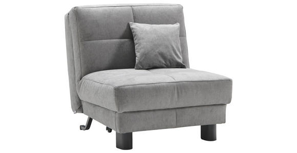 SCHLAFSESSEL Mikrovelours Grau Liegefunktion Zierkissen  - Schwarz/Grau, KONVENTIONELL, Textil/Metall (85/85/100cm) - Carryhome