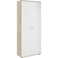 BOTNÍK, bílá, barvy dubu, 69/176/35 cm - bílá/barvy stříbra, Design, kompozitní dřevo/plast (69/176/35cm) - Xora