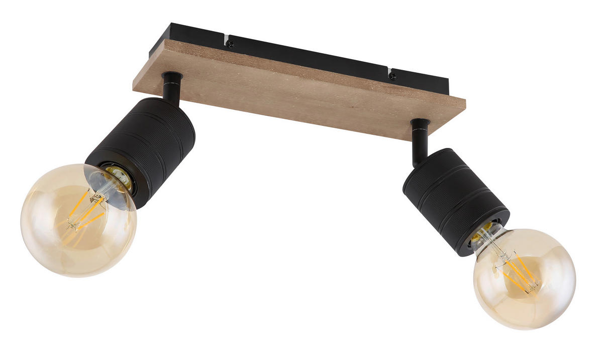 STRAHLER 31/10/18 cm   - Dunkelbraun/Schwarz, Design, Holz/Metall (31/10/18cm) - Globo