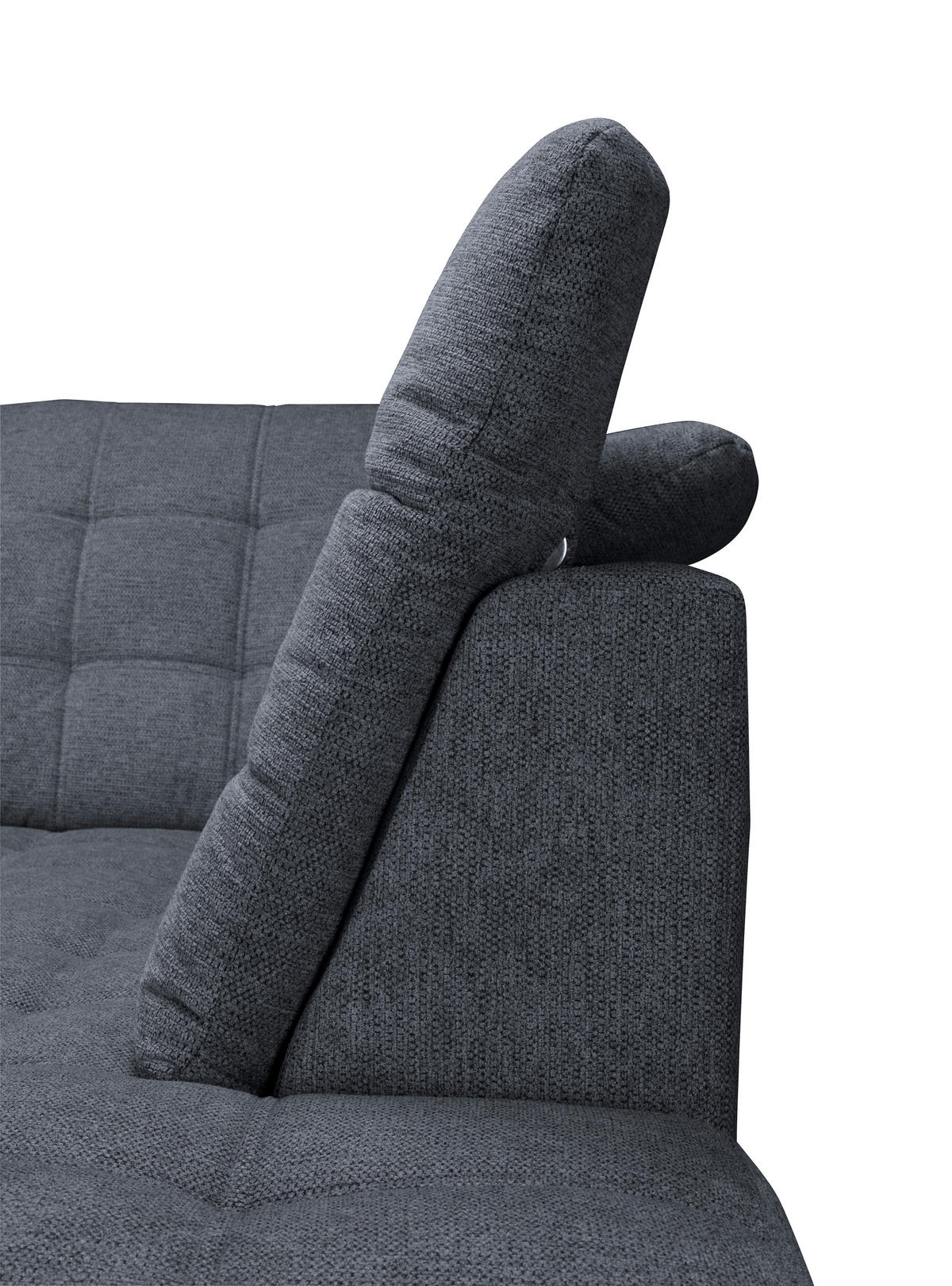 ECKSOFA Anthrazit Chenille  - Chromfarben/Anthrazit, KONVENTIONELL, Kunststoff/Textil (260/205cm) - Carryhome