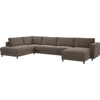 SOFFA i trä, metall, textil brun, grå  - brun/grå, Design, metall/trä (374/84/228/183cm) - Novel