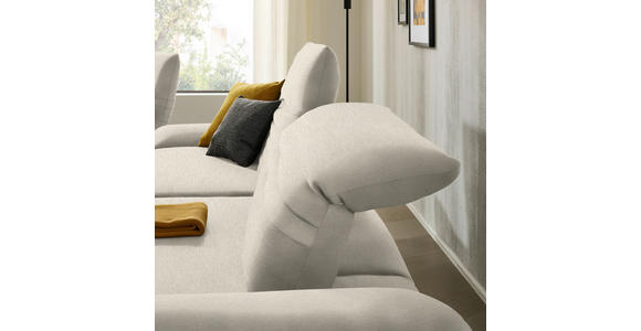 ECKSOFA  in Teddystoff Creme  280/170-195 cm  - Creme/Schwarz, Design, Textil/Metall (280/170-195cm) - Dieter Knoll