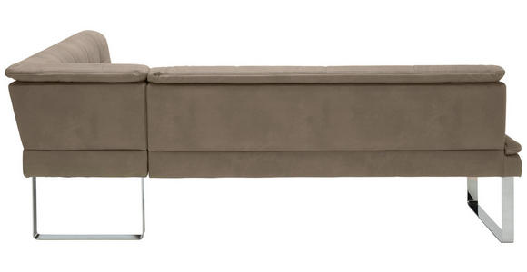 ECKBANK 213/174 cm  in Taupe, Chromfarben  - Taupe/Chromfarben, Design, Textil/Metall (213/174cm) - Novel