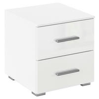 NACHTSCHRANK 40/42/42 cm  - Weiß Hochglanz/Alufarben, KONVENTIONELL, Holzwerkstoff/Kunststoff (40/42/42cm) - home24