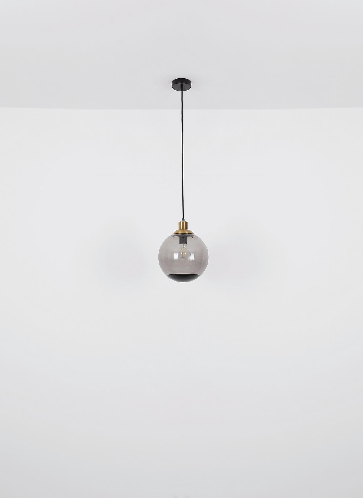 HÄNGELEUCHTE 51/120 cm   - Messingfarben/Schwarz, Design, Glas/Kunststoff (51/120cm) - Globo