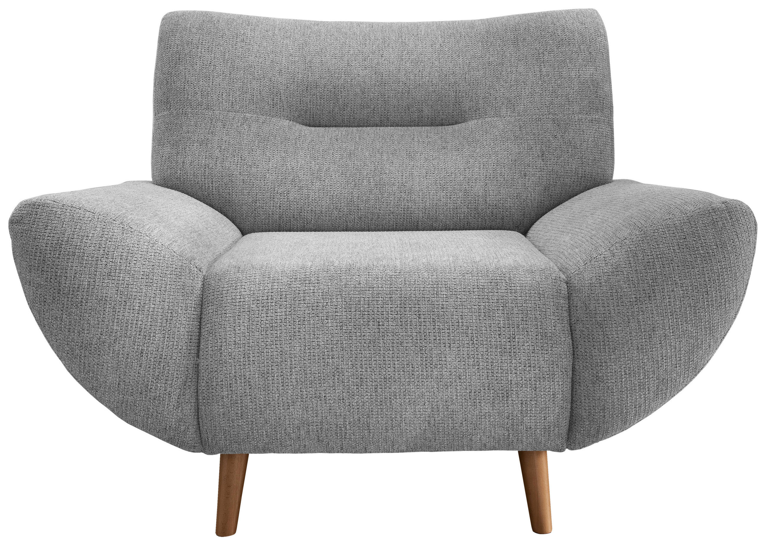 SESSEL in Chenille Silberfarben - Wildeiche/Silberfarben, Modern, Holz/Textil (111/81/90cm) - MID.YOU