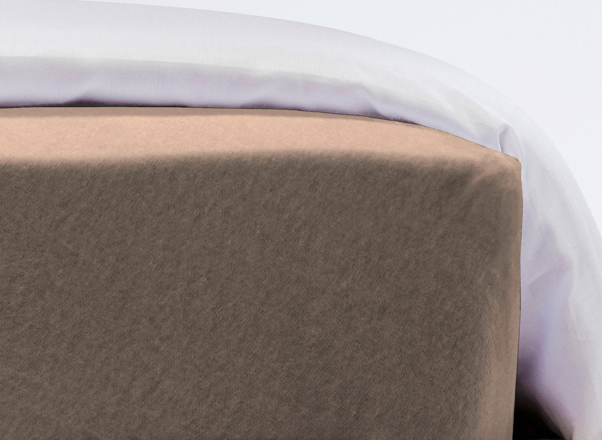 SPANNBETTTUCH Flausch Jersey Jersey - Taupe, Basics, Textil (100/200cm) - Fleuresse