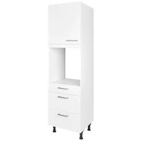 GERÄTEUMBAUSCHRANK 60/216,6/58 cm  Weiss  - Weiss/Edelstahlfarben, Modern, Holzwerkstoff/Metall (60/216,6/58cm) - Nobilia