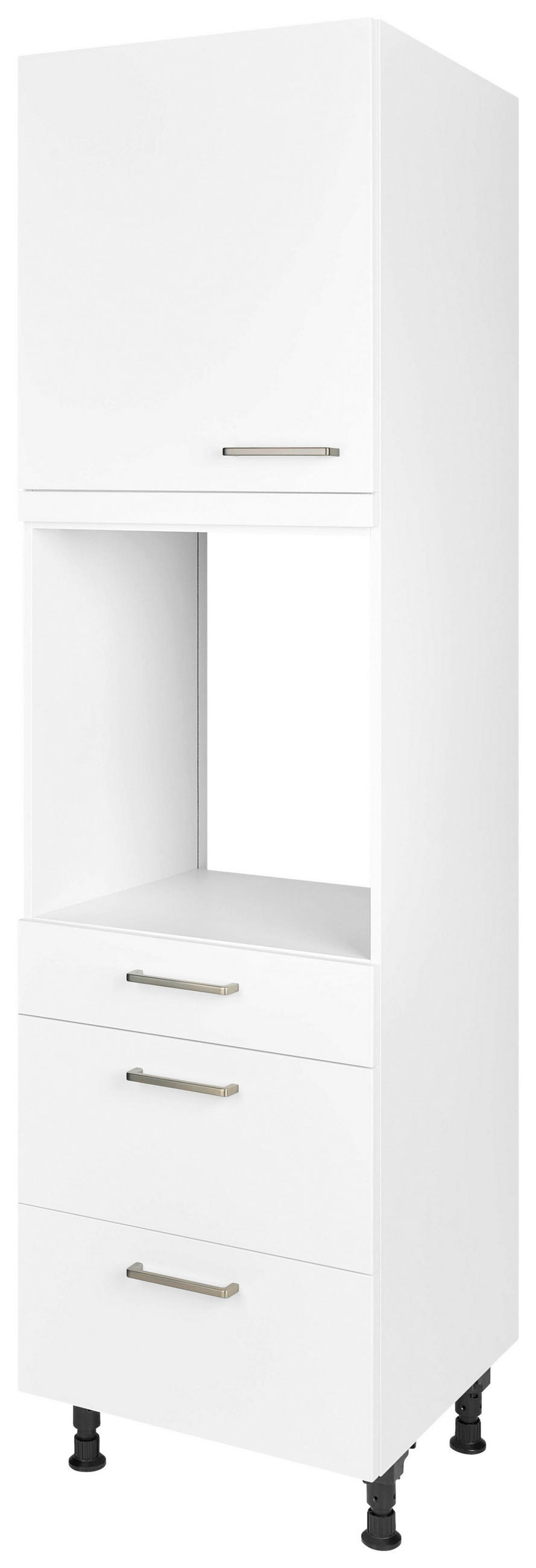 GERÄTEUMBAUSCHRANK 60/216,6/58 cm  Weiss  - Weiss/Edelstahlfarben, Modern, Holzwerkstoff/Metall (60/216,6/58cm) - Nobilia