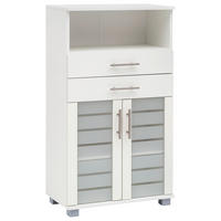 MIDISCHRANK 59,8/110,5/32,6 cm  - Edelstahlfarben/Silberfarben, MODERN, Glas/Holzwerkstoff (59,8/110,5/32,6cm) - MID.YOU