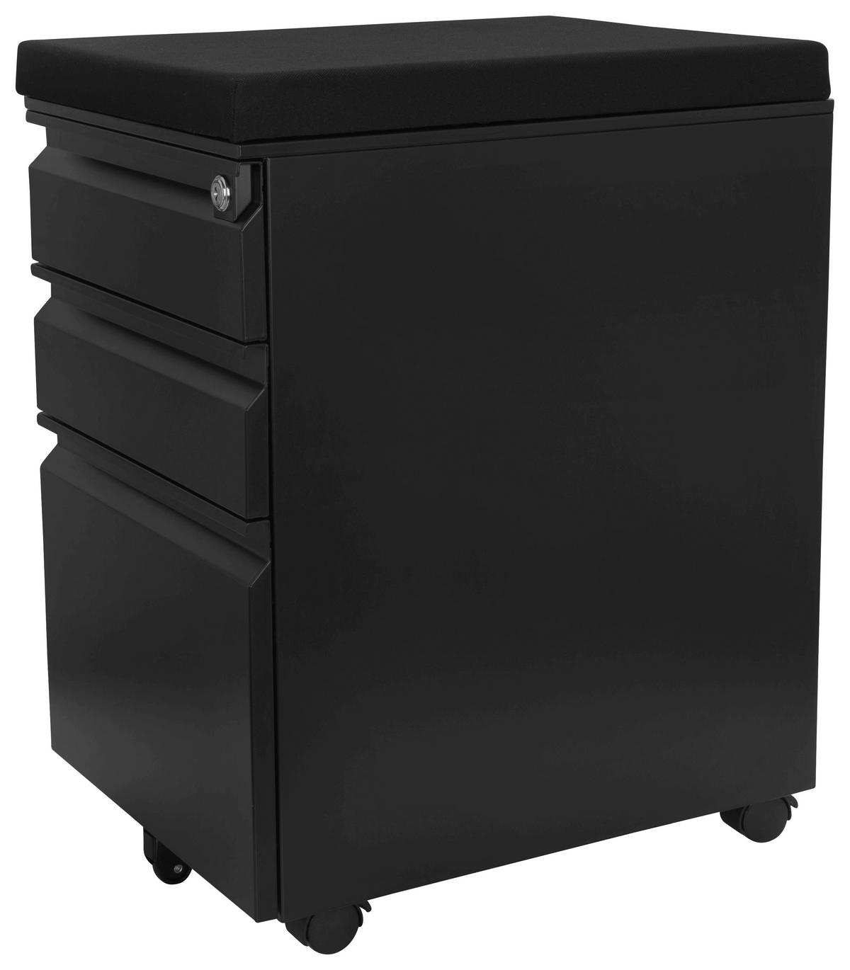 ROLLCONTAINER Schwarz  - Schwarz, MODERN, Kunststoff/Metall (39/60/50cm) - MID.YOU