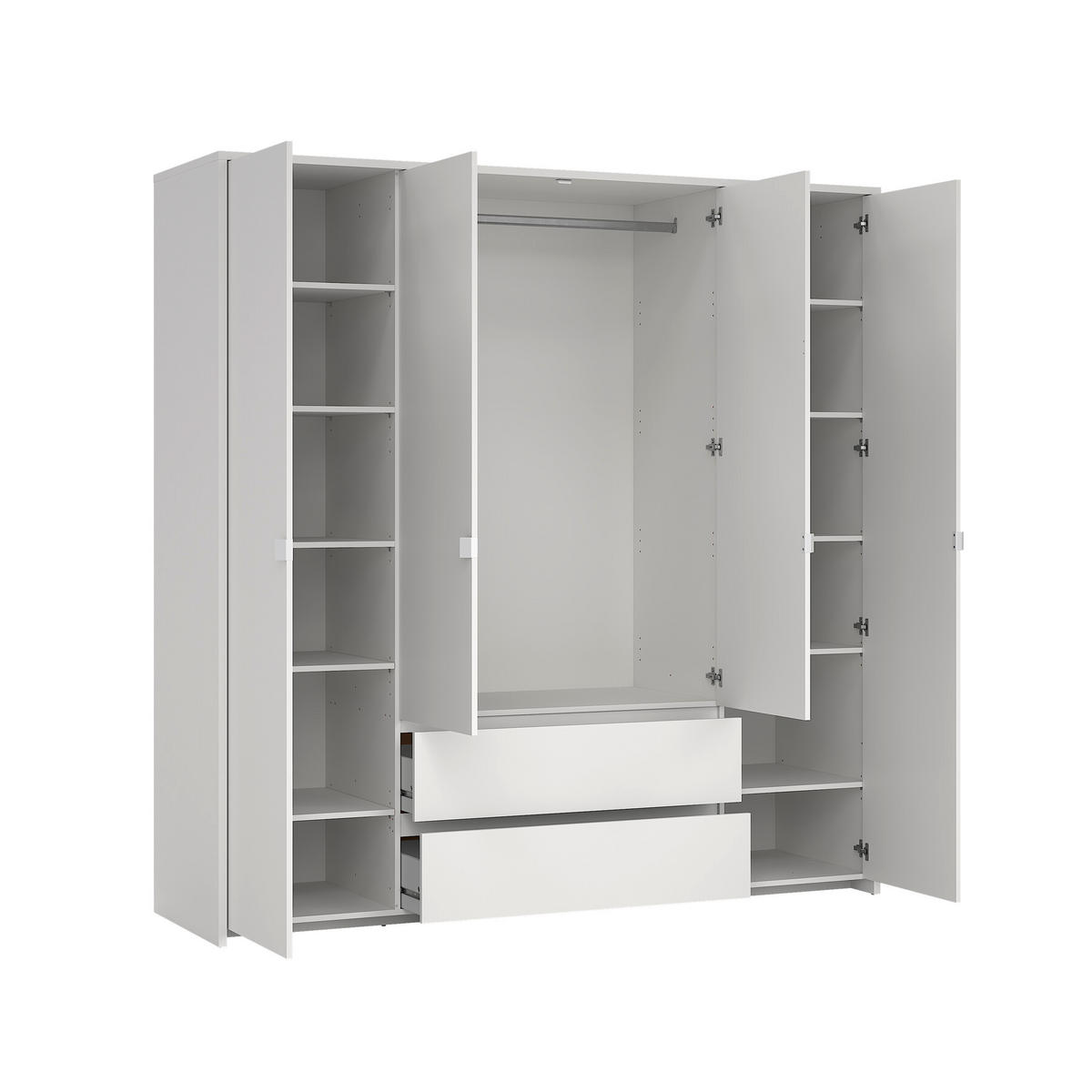 DULAP CU UȘI ROTATIVE alb  - alb, Konventionell, metal/material pe bază de lemn (197/202/58cm) - Boxxx