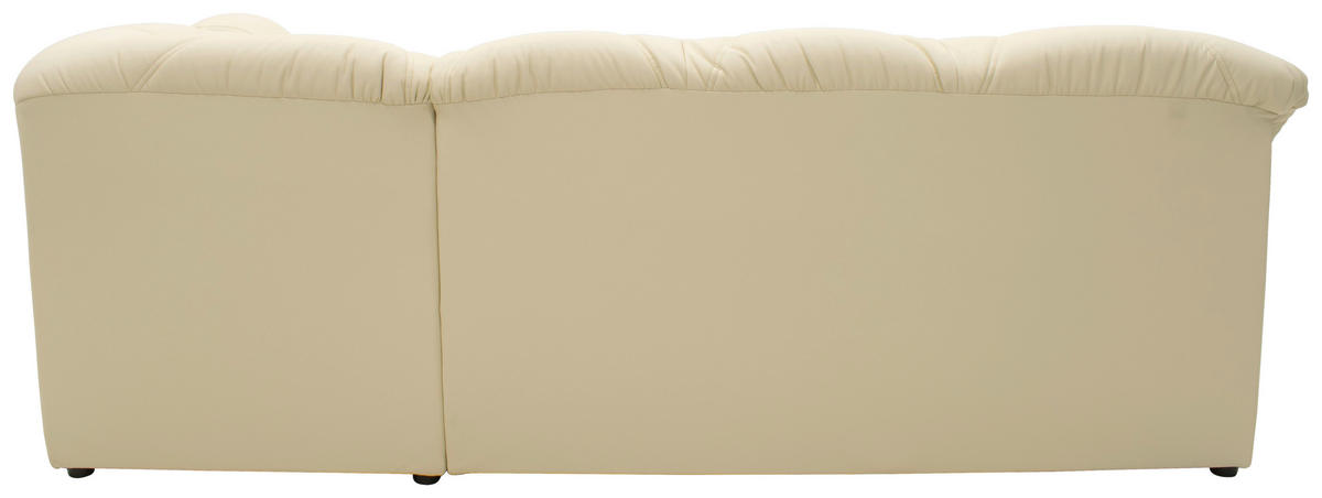 ECKSCHLAFSOFA Beige Lederlook  - Beige/Schwarz, KONVENTIONELL, Kunststoff/Textil (243/180cm) - MID.YOU