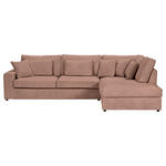 ECKSOFA Rosa Cord Zierkissen, Rückenkissen, Rücken echt  - Schwarz/Rosa, MODERN, Kunststoff/Textil (307/228cm) - Carryhome