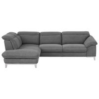 ECKSOFA in Chenille Dunkelgrau  - Chromfarben/Dunkelgrau, Design, Textil/Metall (232/293cm) - Livetastic