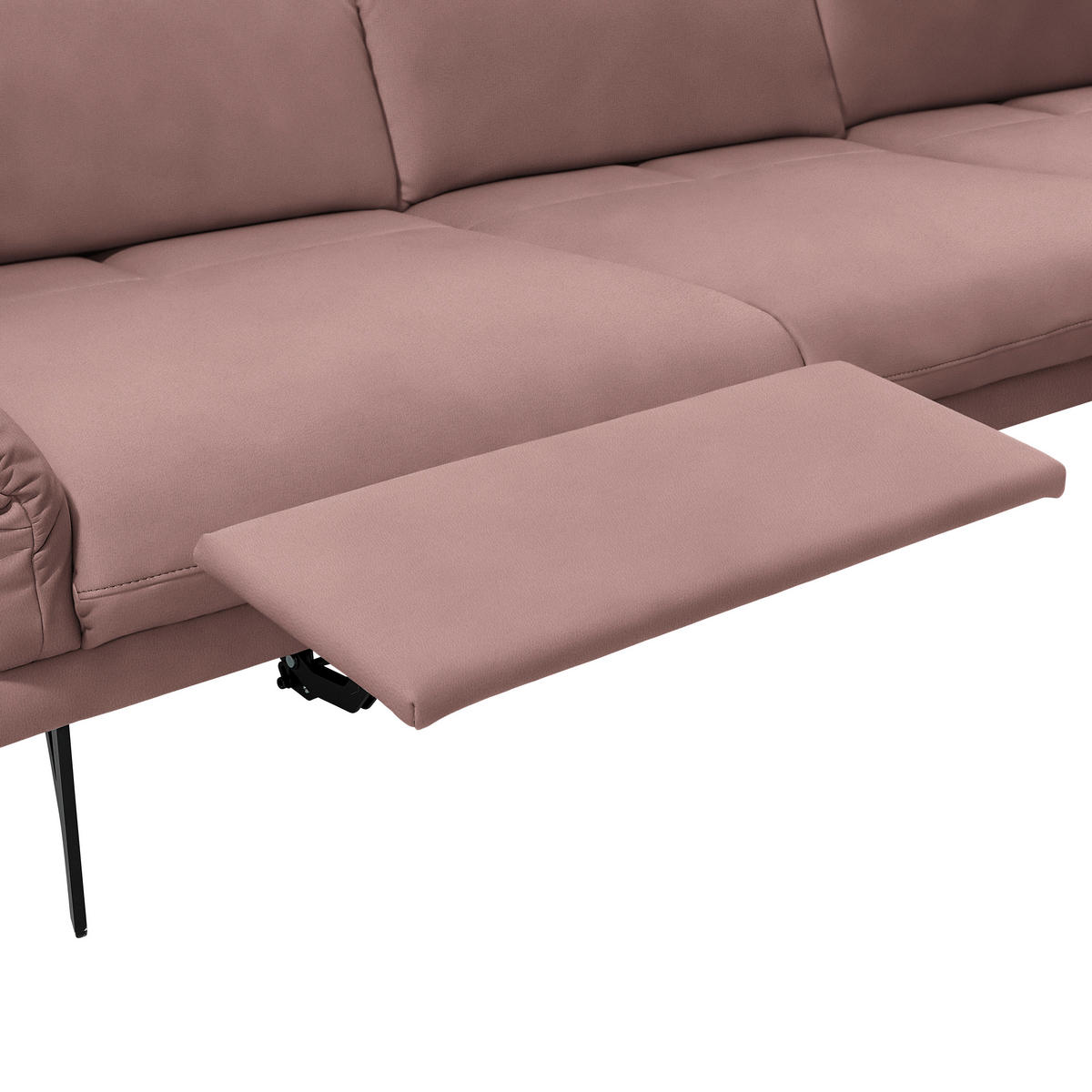 ECKSOFA in Echtleder Beere  - Beere/Anthrazit, Design, Leder/Metall (308/173cm) - Joop!