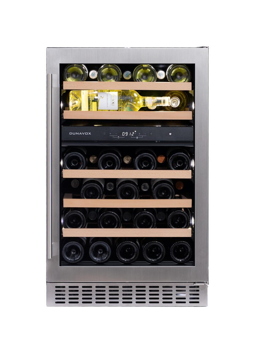 WEINKÜHLSCHRANK DAUF-38.100DSS  - Edelstahlfarben, Basics, Glas/Holz (49,5/82/57,5cm)