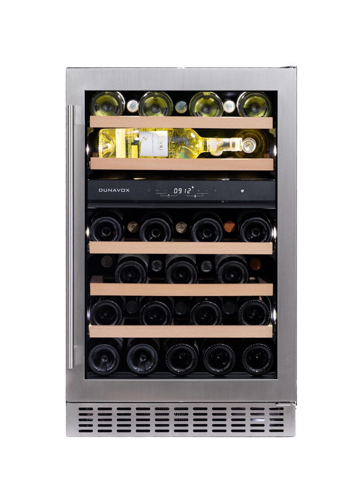 WEINKÜHLSCHRANK DAUF-38.100DSS  - Edelstahlfarben, Basics, Glas/Holz (49,5/82/57,5cm)