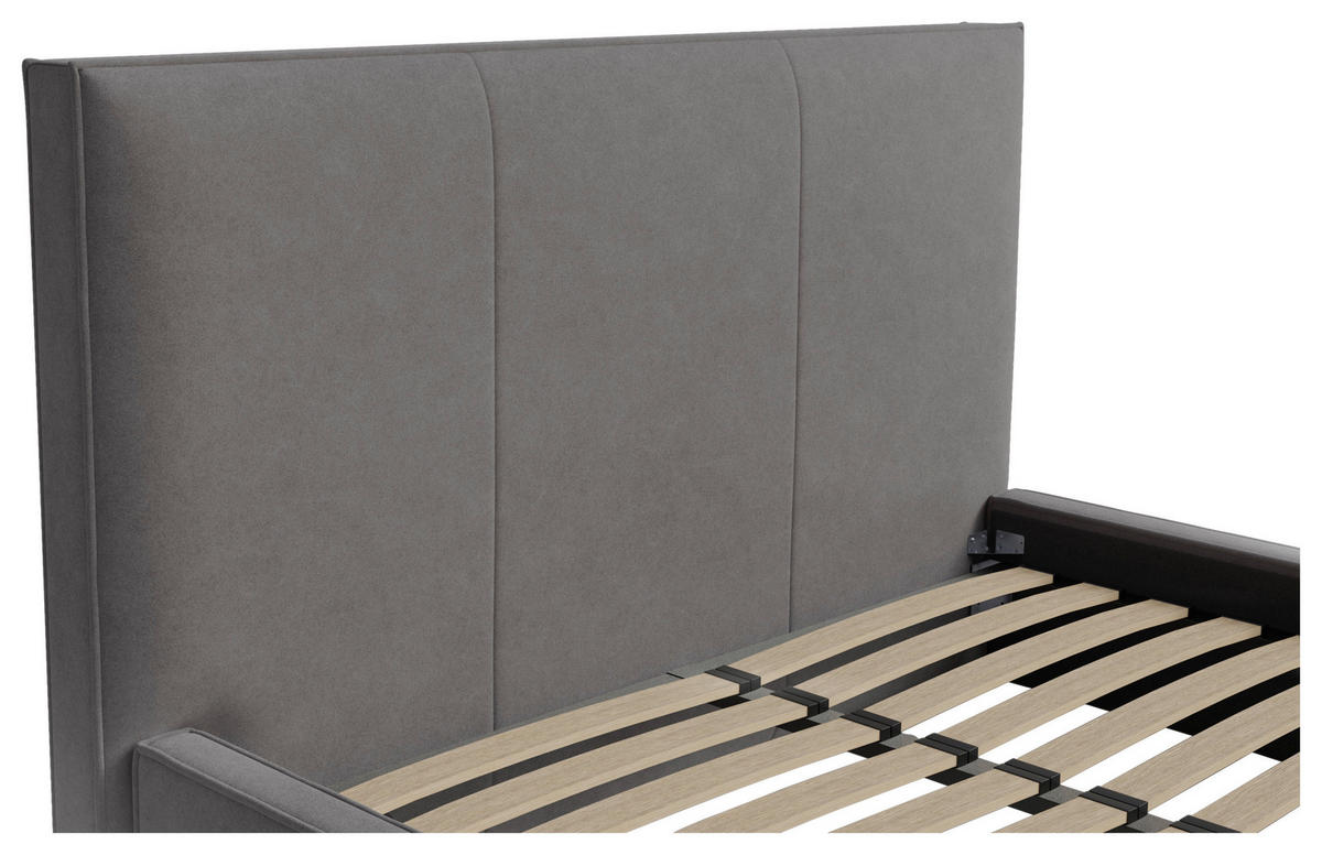 POLSTERBETT Bettkasten, Lattenrost 200/200 cm  in Grau  - Schwarz/Grau, Design, Holz/Textil (200/200cm) - Boxxx