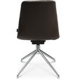STUHL  in Aluminium Echtleder pigmentiert Metall, Leder  - Alufarben/Braun, Design, Leder/Metall (46/81,5-84,5/55cm) - Johann Jakob