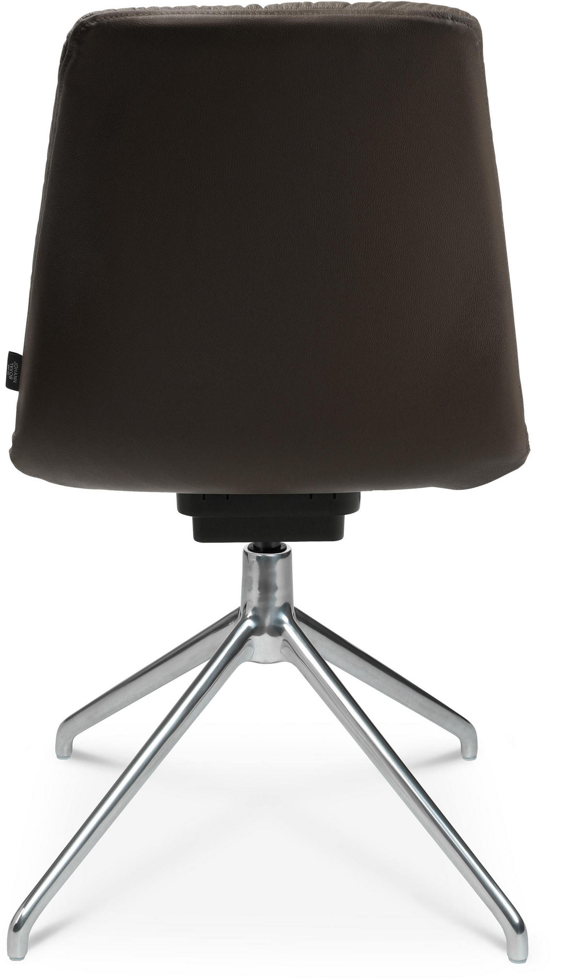 STUHL  in Aluminium Echtleder pigmentiert  - Alufarben/Braun, Design, Leder/Metall (46/81,5-84,5/55cm) - Johann Jakob
