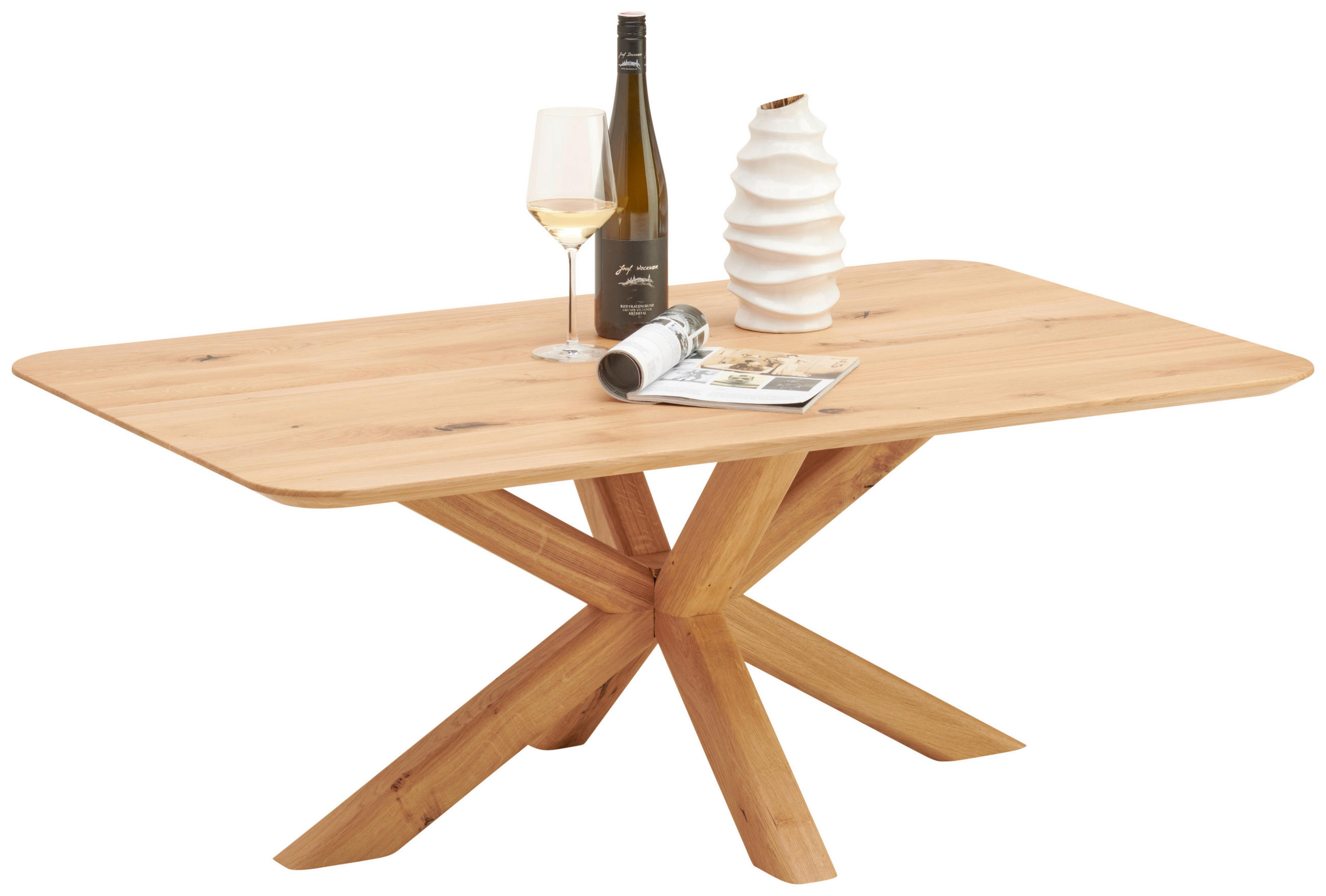 COUCHTISCH Eiche massiv 115/70/45 cm rechteckig Eichefarben  - Eichefarben, Natur, Holz (115/70/45cm) - Linea Natura