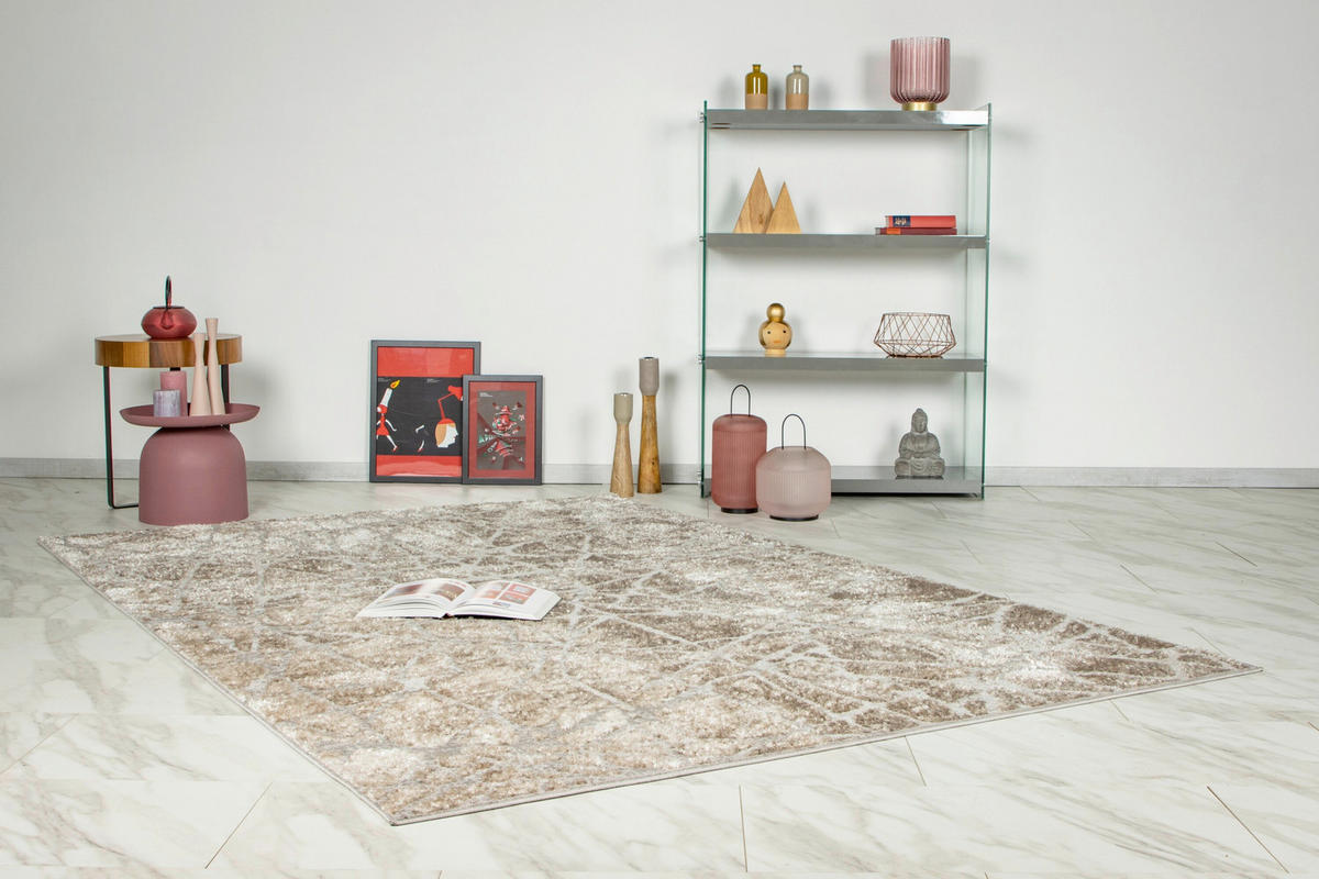 FLACHWEBETEPPICH 120/170 cm Silberfarben, Beige  - Beige/Silberfarben, Basics, Textil (120/170cm) - Kayoom