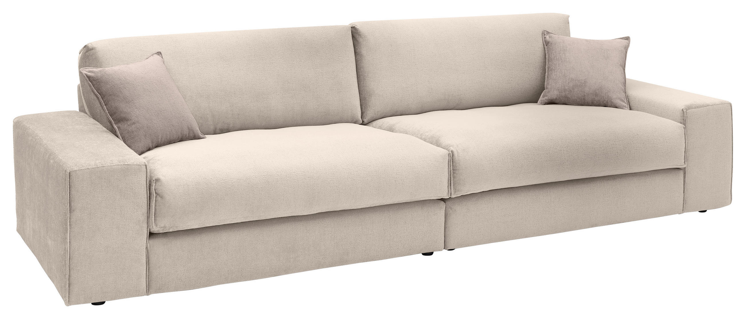 BIGSOFA Chenille Creme  - Beige/Creme, KONVENTIONELL, Kunststoff/Textil (300/81/120cm) - SetOne by Musterring