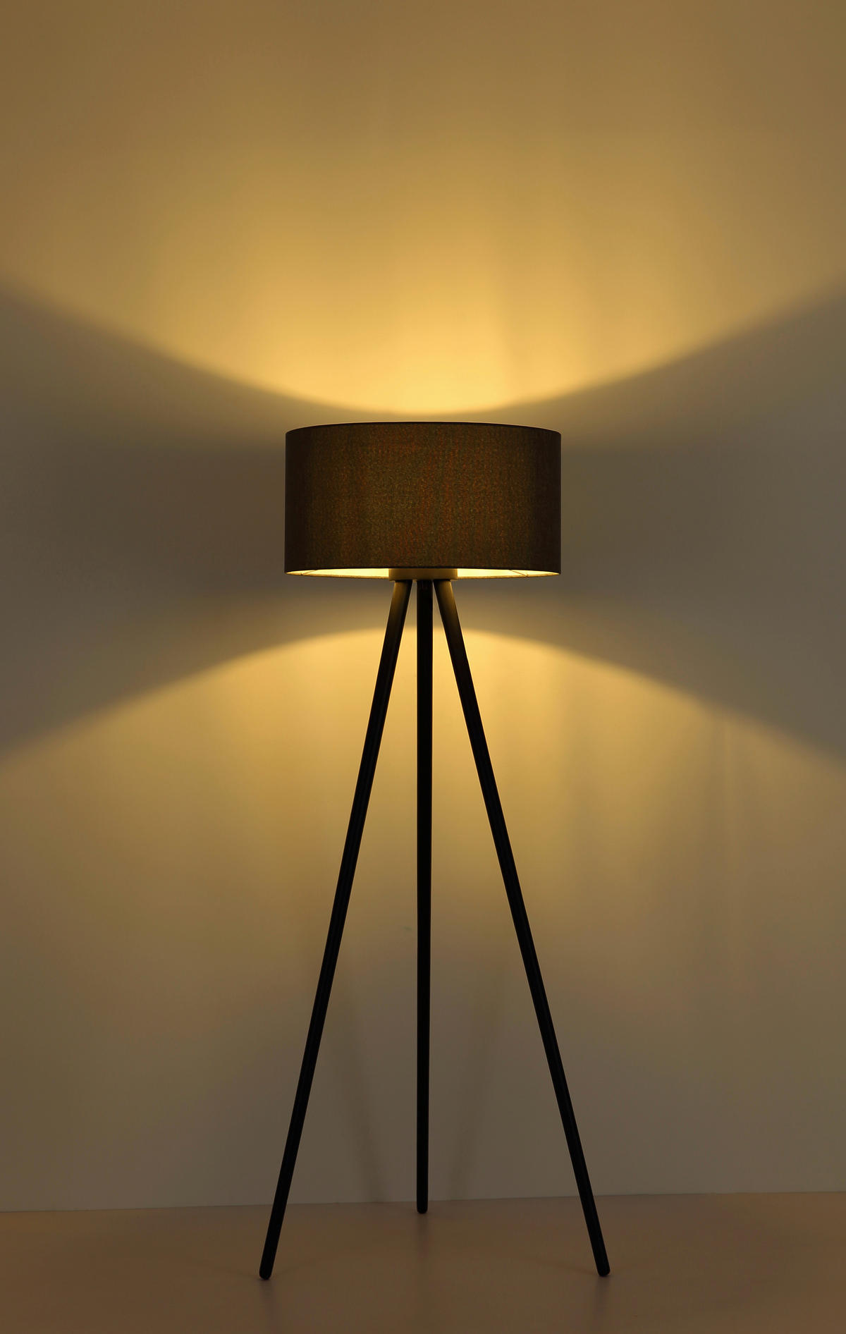 STEHLEUCHTE Stabilo 57/148 cm  - Anthrazit/Schwarz, Design, Holz/Kunststoff (57/148cm) - Globo