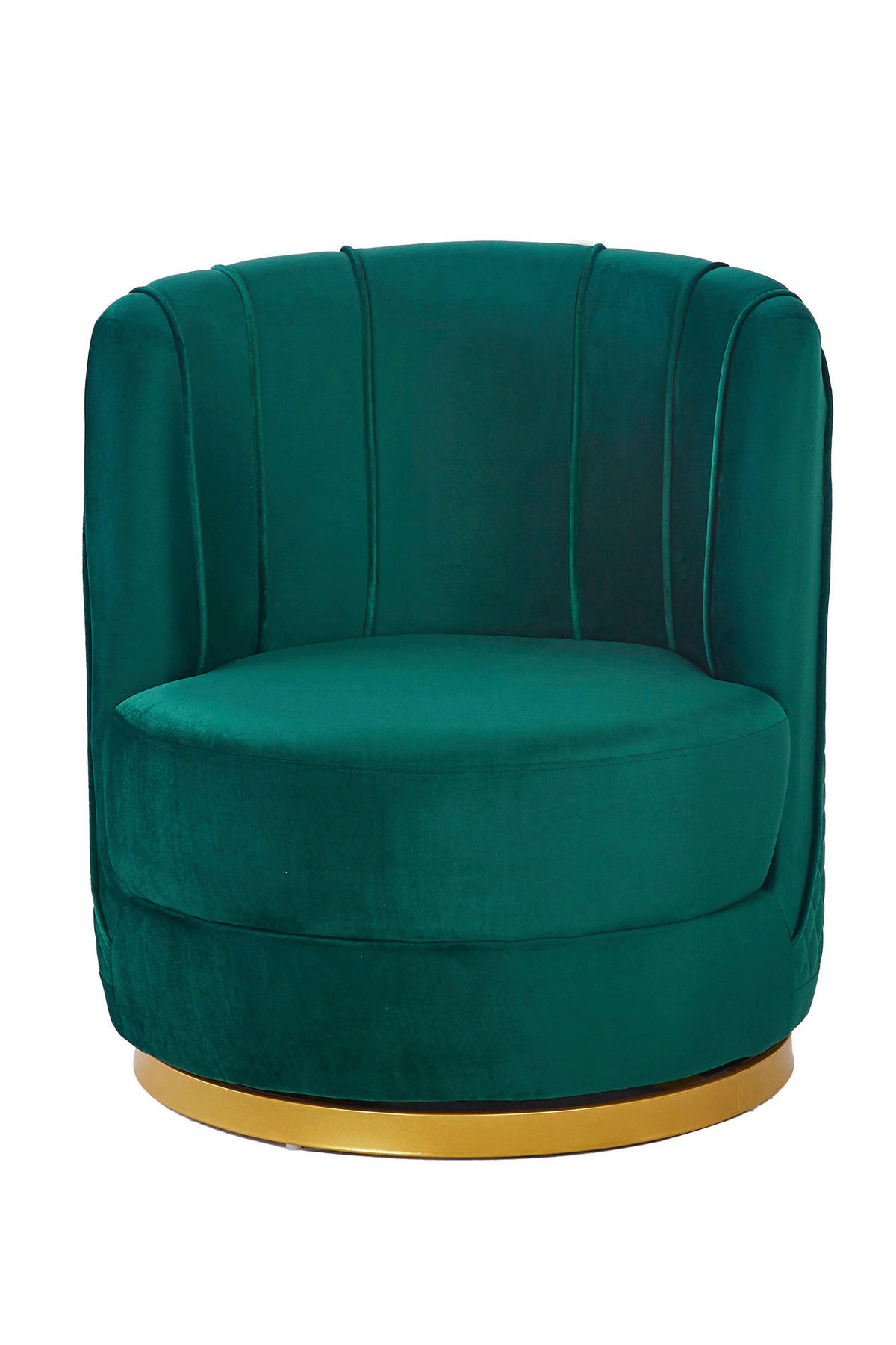 SESSEL in Samt Grün  - Goldfarben/Grün, MODERN, Textil/Metall (68/77/57cm) - Livetastic