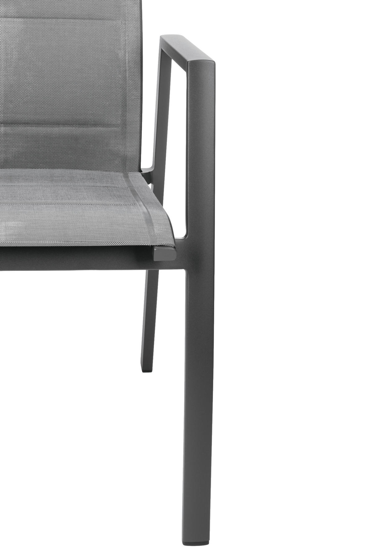 GARTENSESSEL Metall, Textil Anthrazit, Dunkelgrau  - Dunkelgrau/Anthrazit, Konventionell, Textil/Metall (56/110/65cm) - Amatio