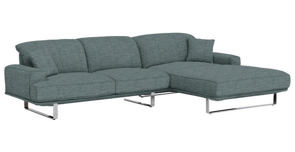 ECKSOFA in Webstoff Anthrazit  - Anthrazit, Design, Textil/Metall (304/184cm) - Dieter Knoll