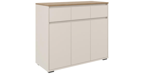 KOMMODE , 120,1/102,8/48 cm, 3 Schublade(n)  - Kaschmir/Eichefarben, Design, Holzwerkstoff/Kunststoff (120,1/102,8/48cm) - Carryhome