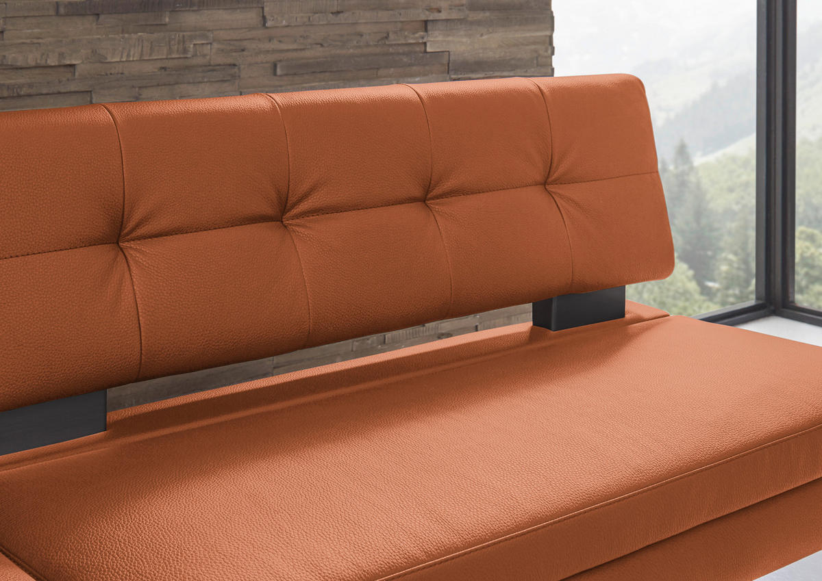 ECKBANK 158/200 cm  in Braun, Orange  - Schwarz/Braun, Design, Textil/Metall (158/200cm) - Dieter Knoll