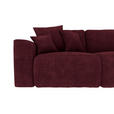 ECKSOFA in Samt Bordeaux  293/195 cm  - Chromfarben/Bordeaux, KONVENTIONELL, Kunststoff/Textil (293/195cm) - Carryhome