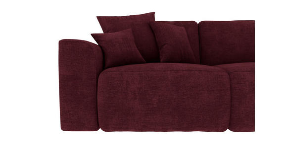 ECKSOFA in Samt Bordeaux  293/195 cm  - Chromfarben/Bordeaux, KONVENTIONELL, Kunststoff/Textil (293/195cm) - Carryhome