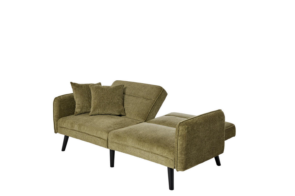 SCHLAFSOFA Bouclé Grün, Opal  - Champagner/Opal, MODERN, Holz/Textil (191/83/84cm) - Livetastic