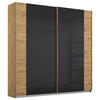 SCHWEBETÜRENSCHRANK  in Eiche Artisan, Anthrazit  - Anthrazit/Eiche Artisan, MODERN, Glas/Holzwerkstoff (181/210/62cm) - Rauch Möbel