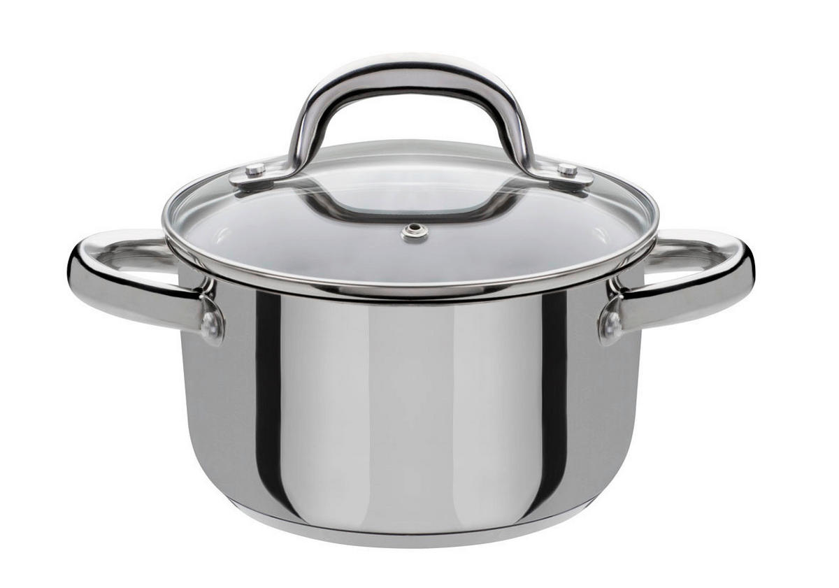 KOCHTOPFSET MONTREAL 4-teilig  - Klar/Edelstahlfarben, Basics, Glas/Metall - GSW