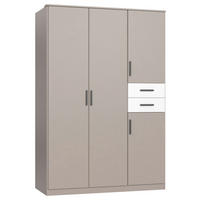 DREHTÜRENSCHRANK Grau, Weiß, Sahara 4 Tür(en)  - Schwarz/Weiß, Design, Holzwerkstoff/Kunststoff (135/198/58cm) - Carryhome