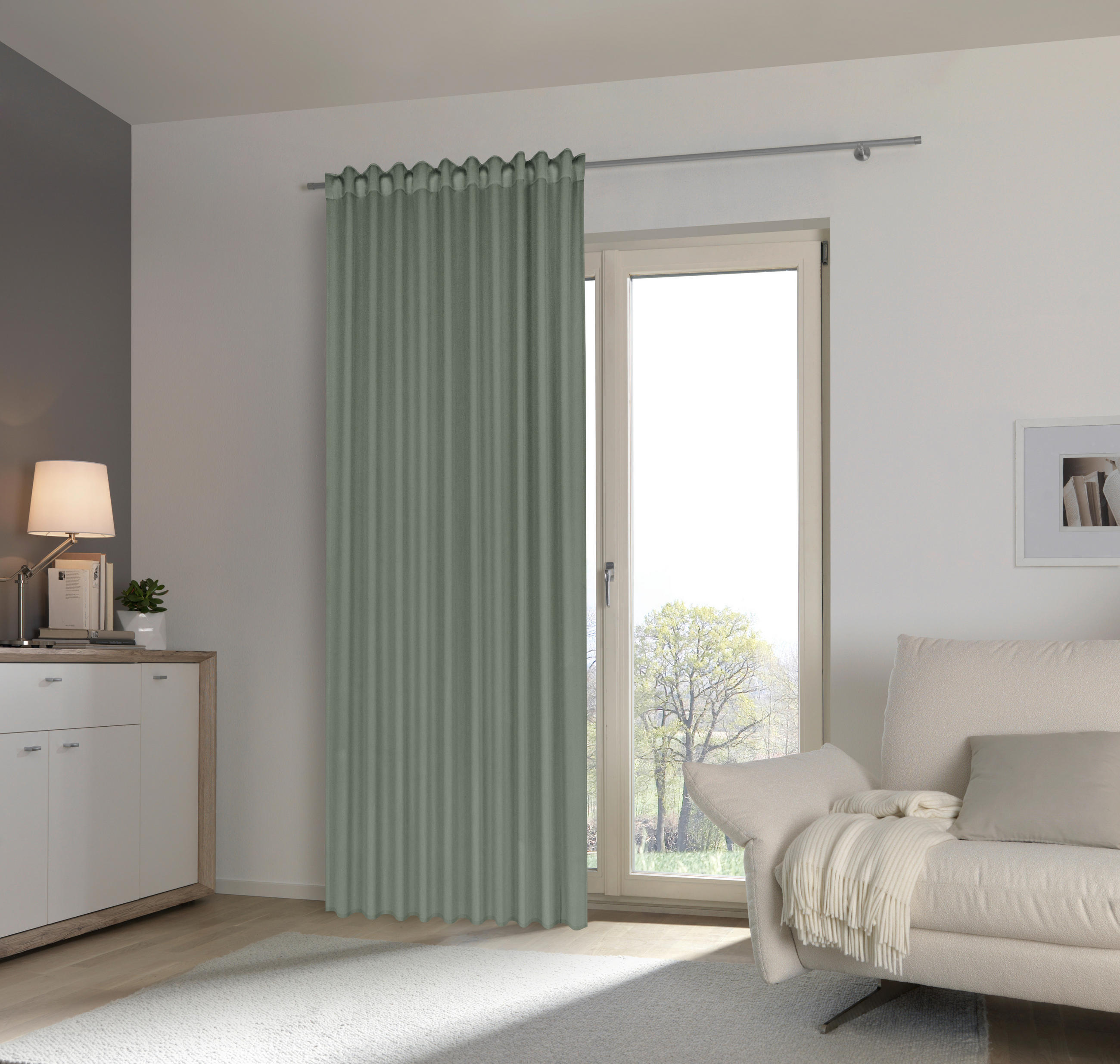 FERTIGVORHANG Verdunkelung  - Grün, Basics, Textil (135/245cm) - Boxxx