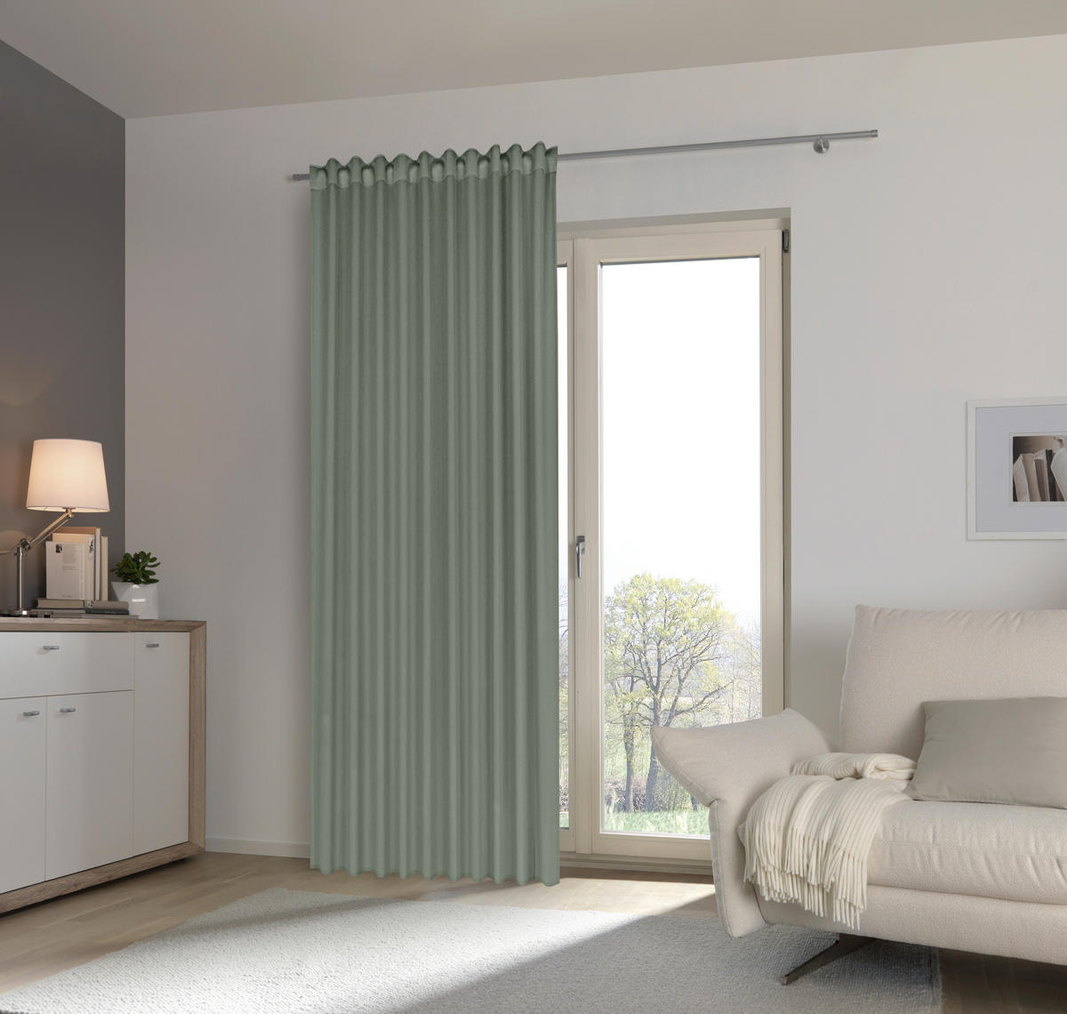 FERTIGVORHANG Verdunkelung  - Grün, Basics, Textil (135/245cm) - Boxxx
