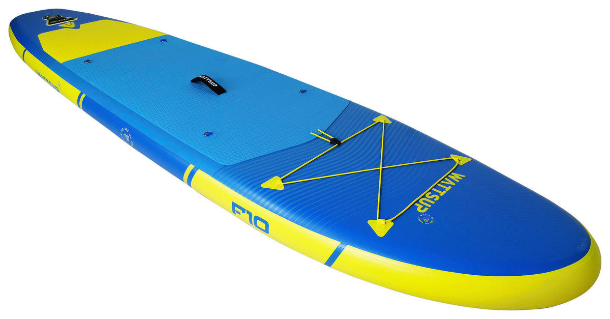 STAND-UP PADDLE BOARD SUP WATTSUP F10  - Blau/Gelb, KONVENTIONELL, Kunststoff (305/81/15cm) - Atrigo