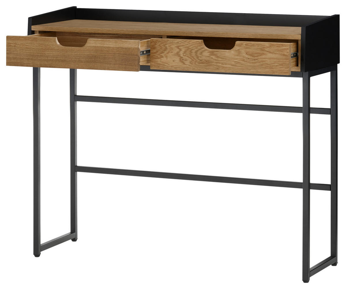 KONSOLENTISCH in Holz, Holzwerkstoff 100/35/84 cm   - Eichefarben/Schwarz, Natur, Holz/Holzwerkstoff (100/35/84cm)